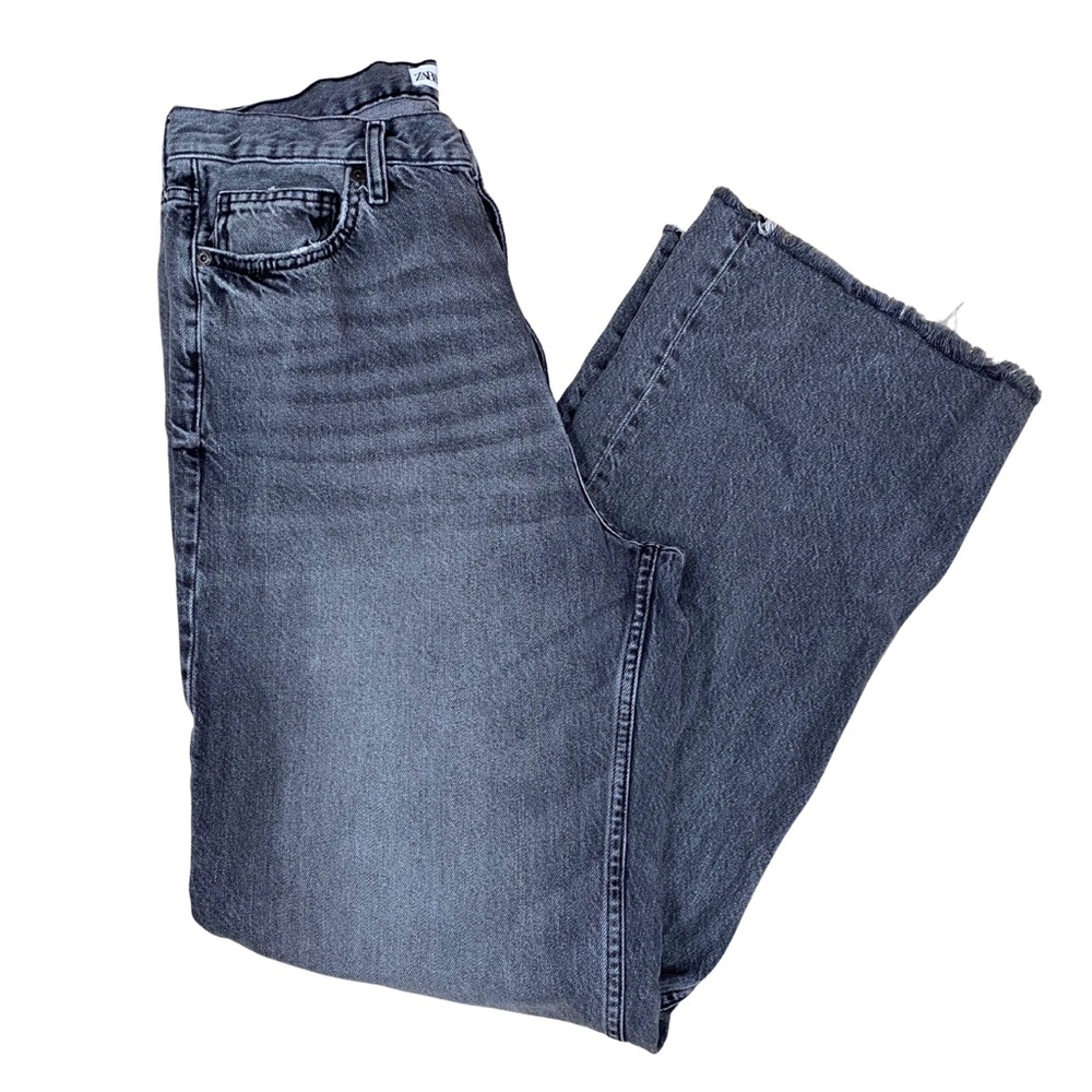 Zara Dark Gray Jeans in Black Washed Denim Women’s Size 12